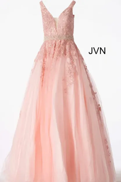 Black V Neck Backless Sleeveless Prom Dress With Applique Beading
