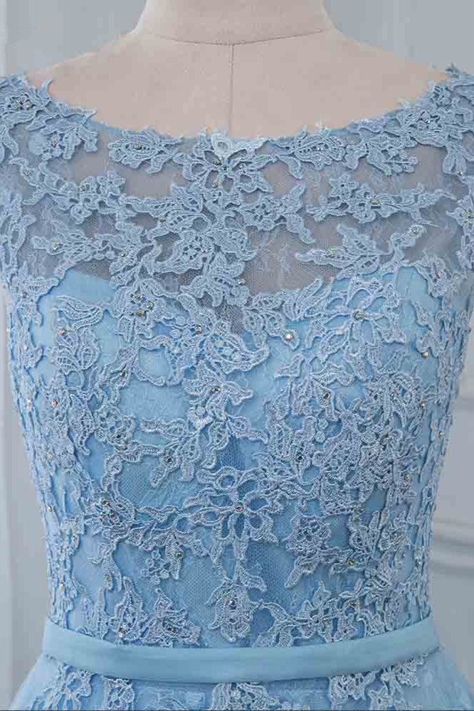 BMbridal Affordable Jewel Sleeveless A-line Prom Dresses with Lace Online