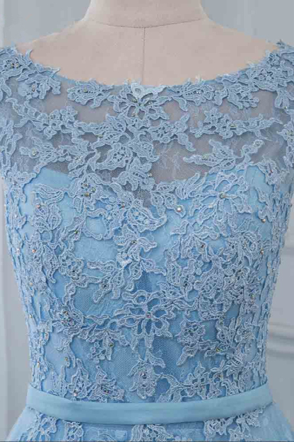 BMbridal Affordable Jewel Sleeveless A-line Prom Dresses with Lace Online