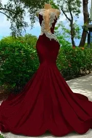 Strapless Sleeveless Backless Mermaid Long Prom Dress With Appliques