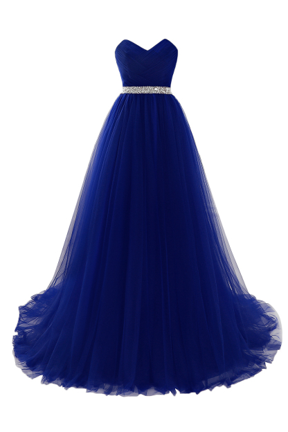 BMbridal modest sweetheart sleeveless beading a-line prom dress