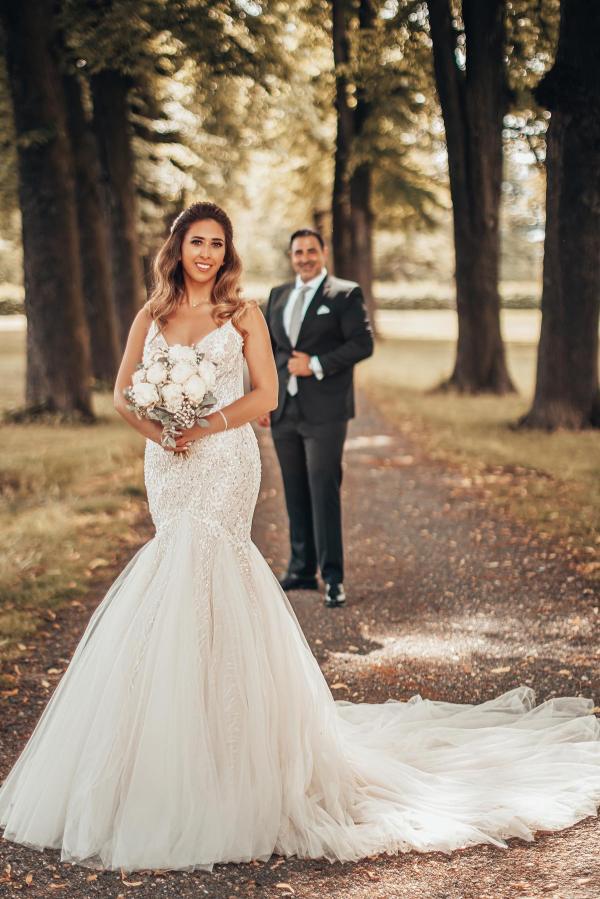 BMbridal Spaghetti-Straps Sleeveless Wedding Dress Mermaid With Lace-BMbridal