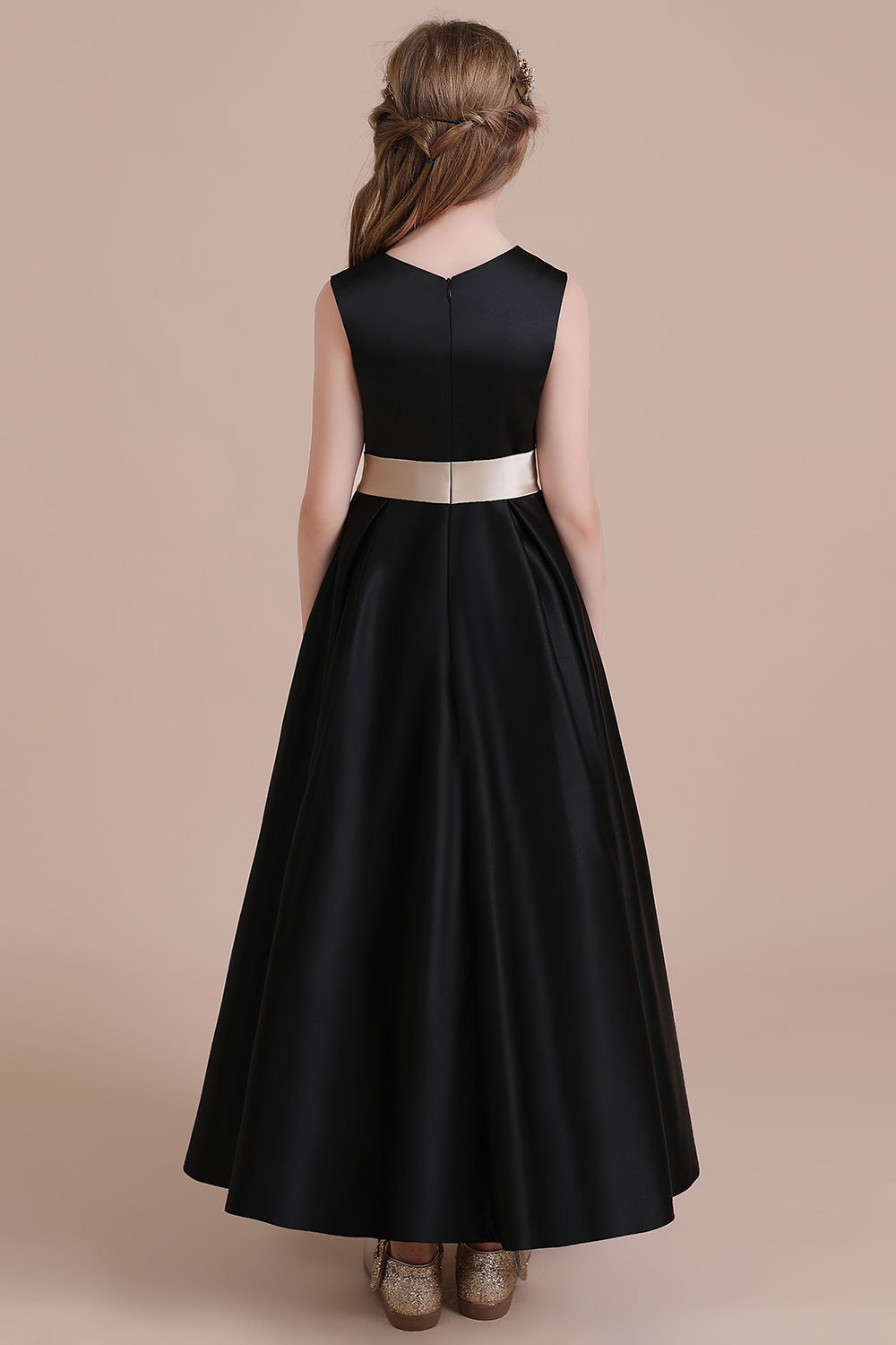 BMbridal A-Line Elegant Satin Flower Girl Dress Online-BMbridal