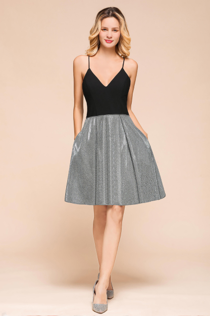 BMbridal Shinning Mix Color Short Prom Dress Spaghetti-Straps Mini Party Gowns