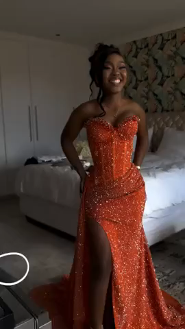 Glitter Strapless Mermaid Sequined Long Prom Dress with Slit