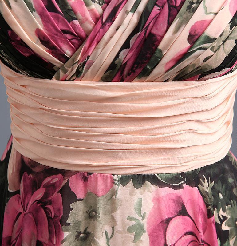 BMbridal A-Line Chiffon Printed Ruffles Evening Dress