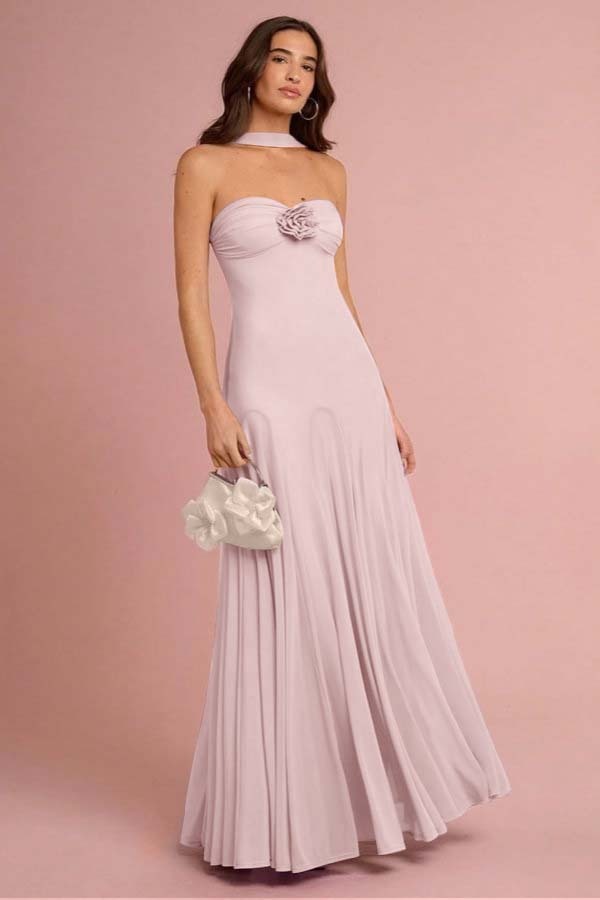 Sweetheart Strapless Sleeveless Long Prom Dress With Ruffles