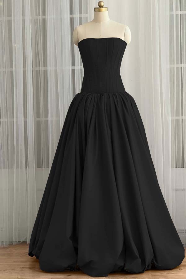 Sleeveless Strapless Long Ball Gown Prom Dress With Pleated
