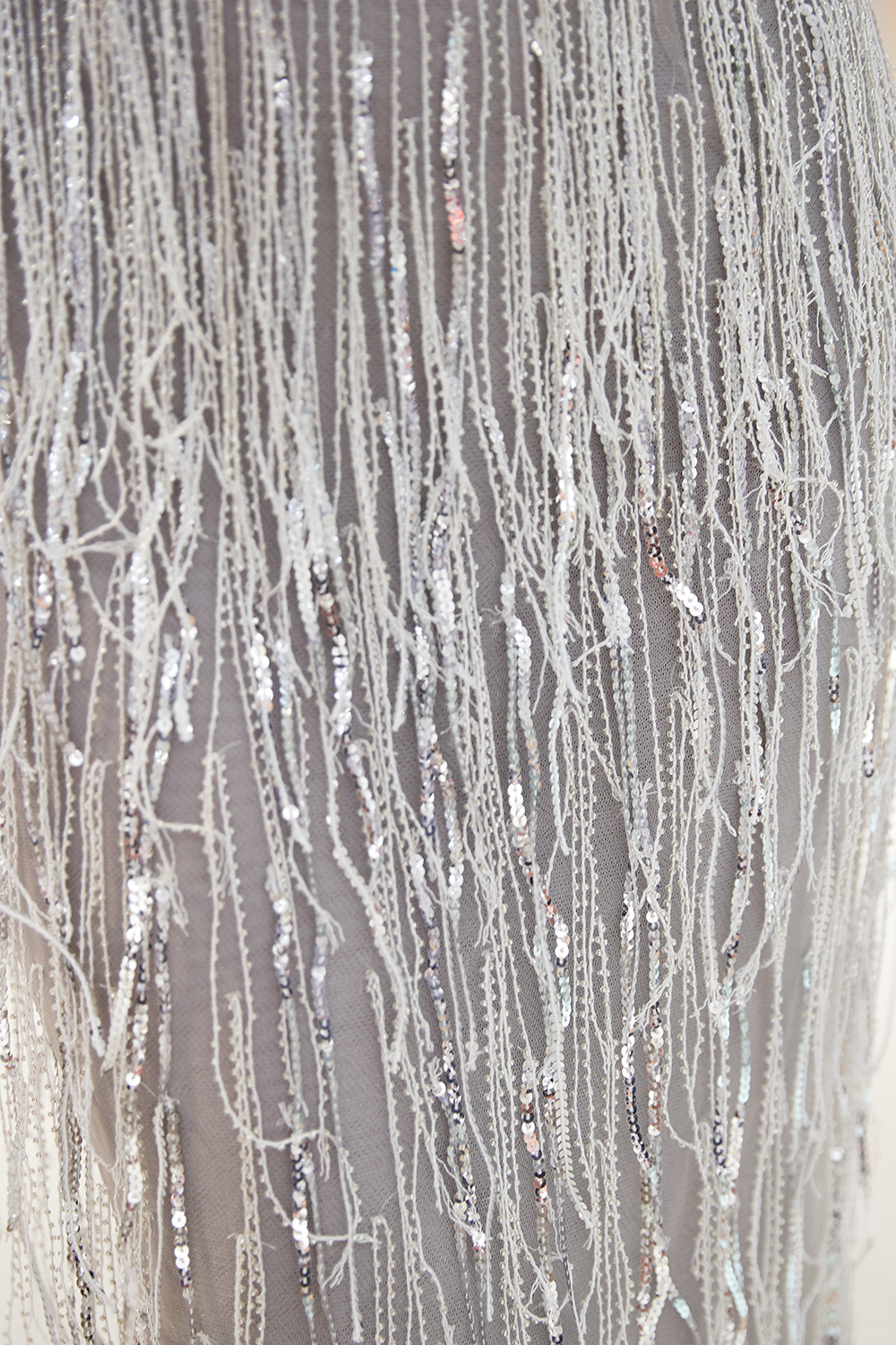 BMbridal Sexy Deep V-Neck Mermaid Silver Prom Sleeveless Sleeveless Crystals Formal Dresses with Tassels-BMbridal