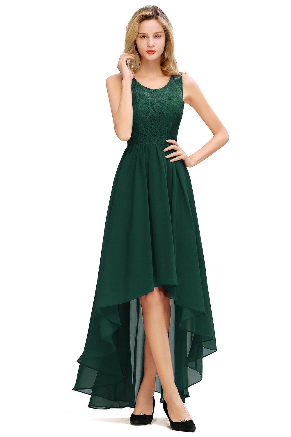 BMbridal A-line Hi-lo Chiffon Lace Bridesmaid Dress