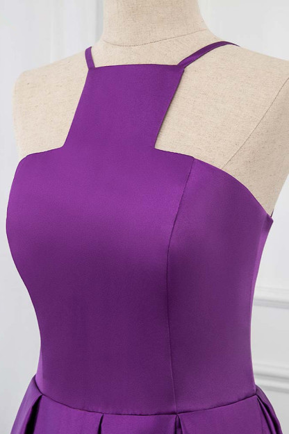BMbridal Chic Satin Spaghetti Straps Sleeveless Long Prom Dresses with Ruffle Online