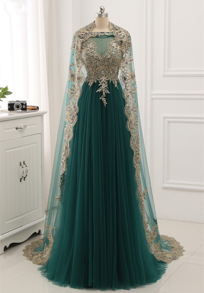 BMbridal Elegant Tulle Jewel Beading Appliques Prom Dresses with Ruffles Online