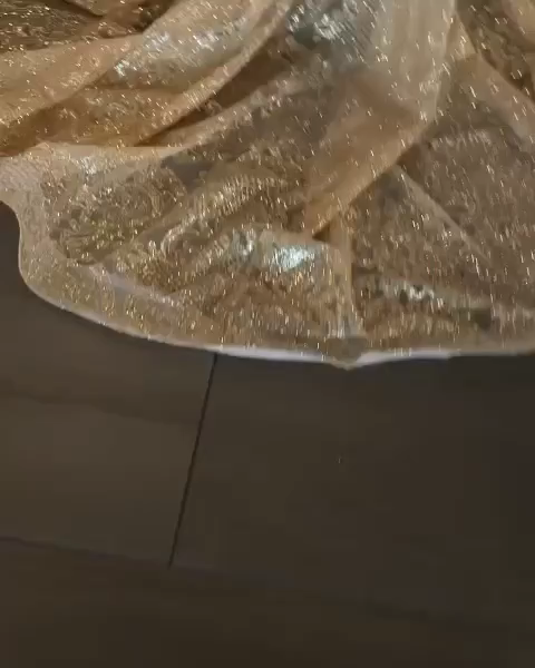 Luxury Champagne Gold Mermaid Prom Dress with Illusion Cut-outs & Dramatic Sequin Train – Custom Made for Black Girls