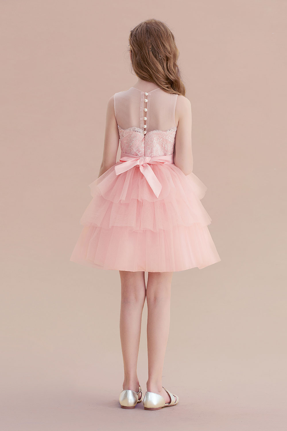 BMbridal A-Line Graceful Layered Tulle Flower Girl Dress Online-BMbridal