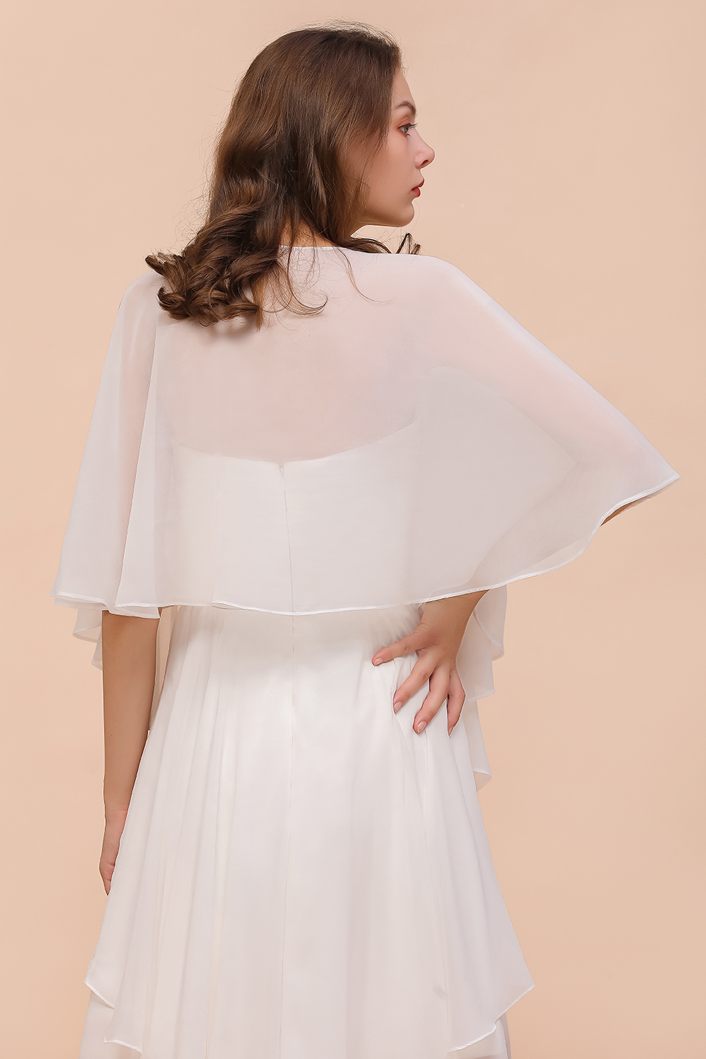 BMbridal White Chiffon Special Occasions Wraps-BMbridal