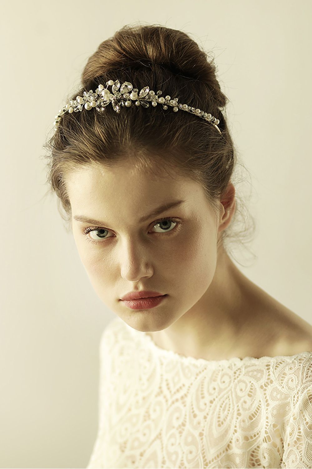 BMbridal Glamourous Alloy Imitation Pearls Special Occasion Wedding Hairpins Headpiece with Crystal Rhinestone-BMbridal