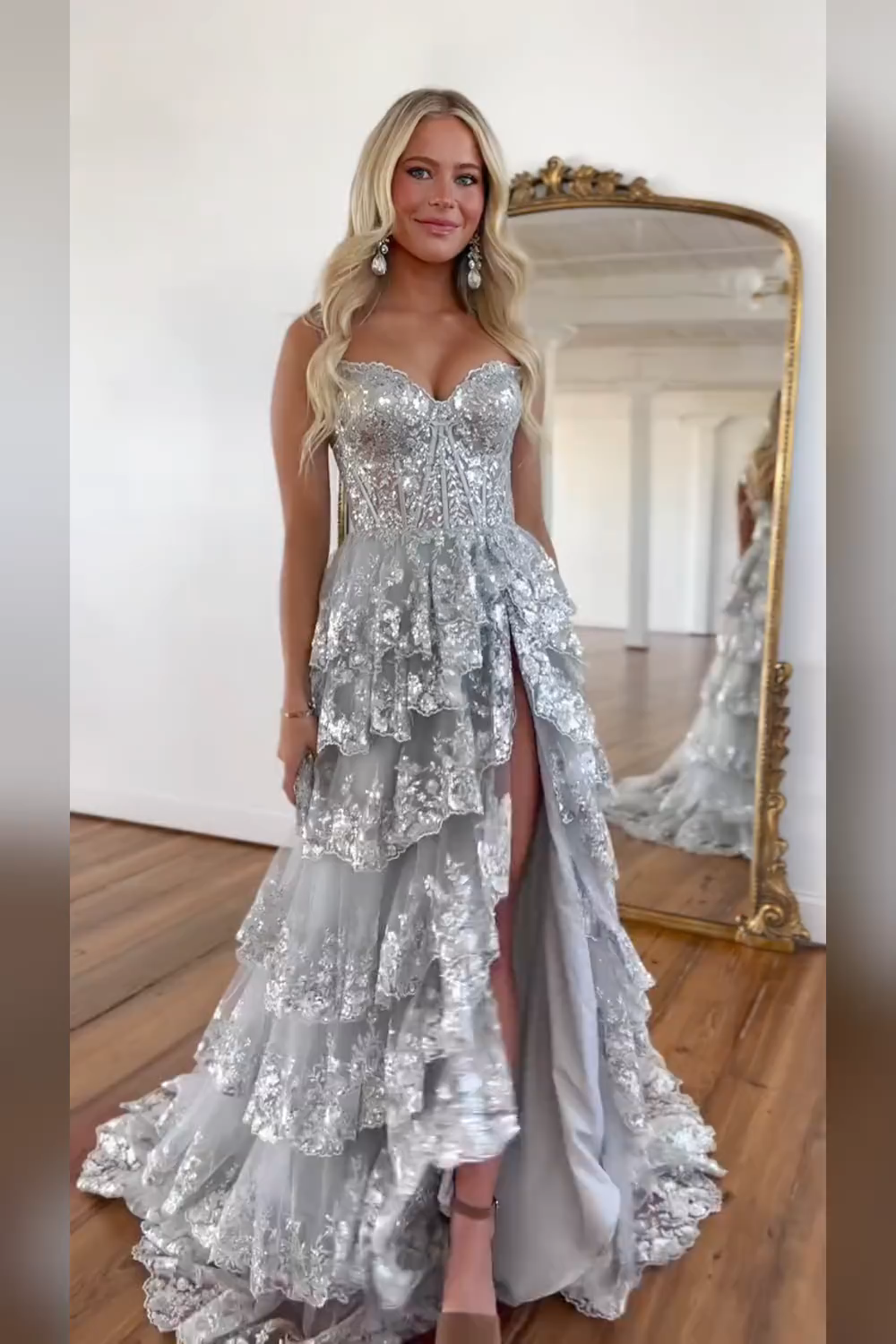 Princess A Line Off the Shoulder Ocean Blue Corset Prom Dress with Lace Ruffles