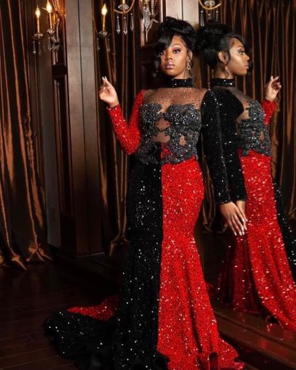 Deep Military Green Prom Dress with African Geometric Embroidery & Asymmetrical Design – High-Waisted Modern Queen Gown