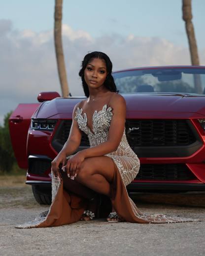 Silver Goddess - Art Deco Beaded Mermaid Prom Dress with Crystal Leaves