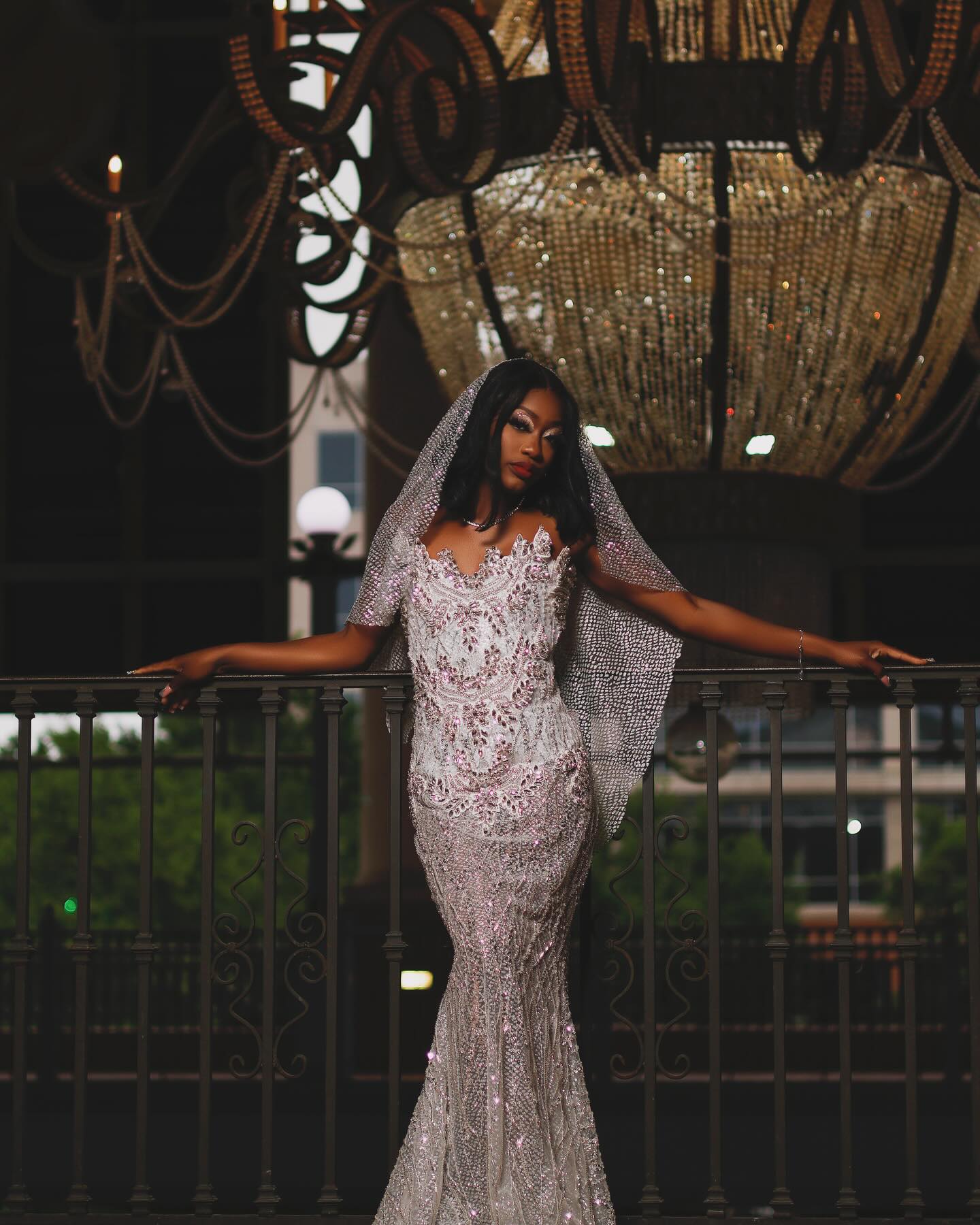 The Crystal Bride - 2026 Beaded Mermaid Wedding Gown: Sweetheart Neckline with 3D Floral Appliques & Sparkling Crystal Cathedral Veil