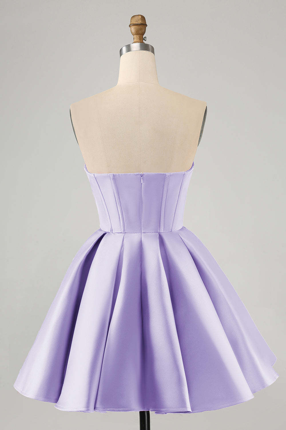 Trendy Fuchsia Corset A Line Strapless Short Homecoming Dress with Beadings
