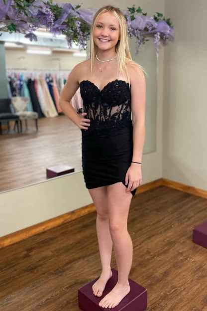 Fuchsia Sweetheart Tight Corset Homecoming Dress with Beading