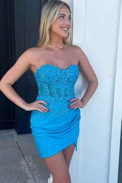 Fuchsia Sweetheart Tight Corset Homecoming Dress with Beading