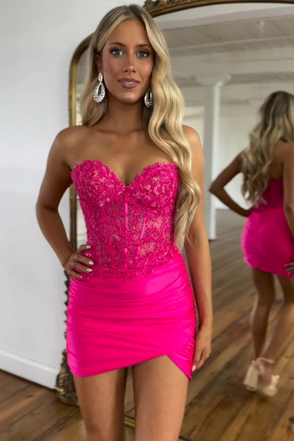 Sparkly Lilac Strapless Corset Sequins Short Tight Homecoming Dress