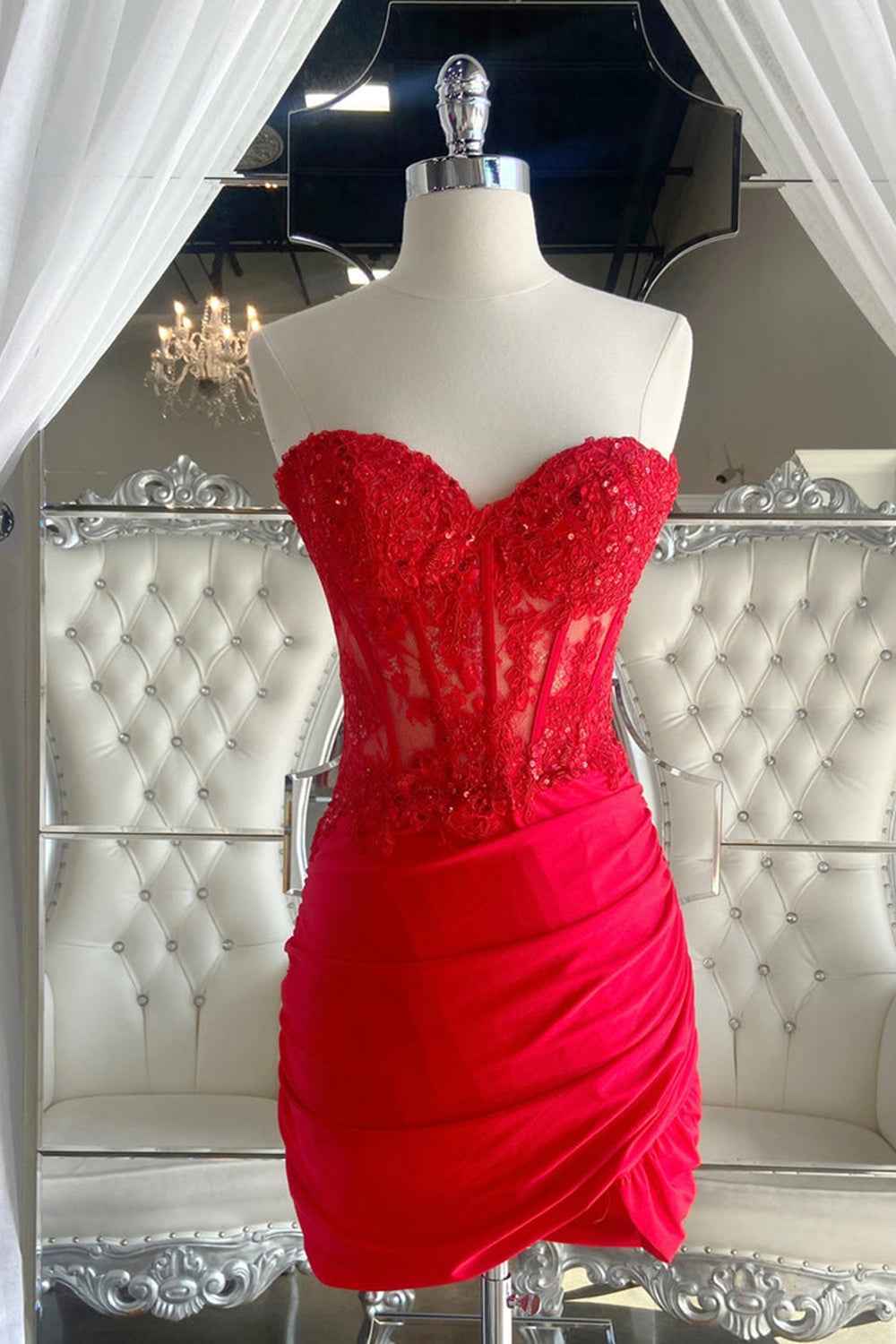 Fuchsia Sweetheart Tight Corset Homecoming Dress with Beading