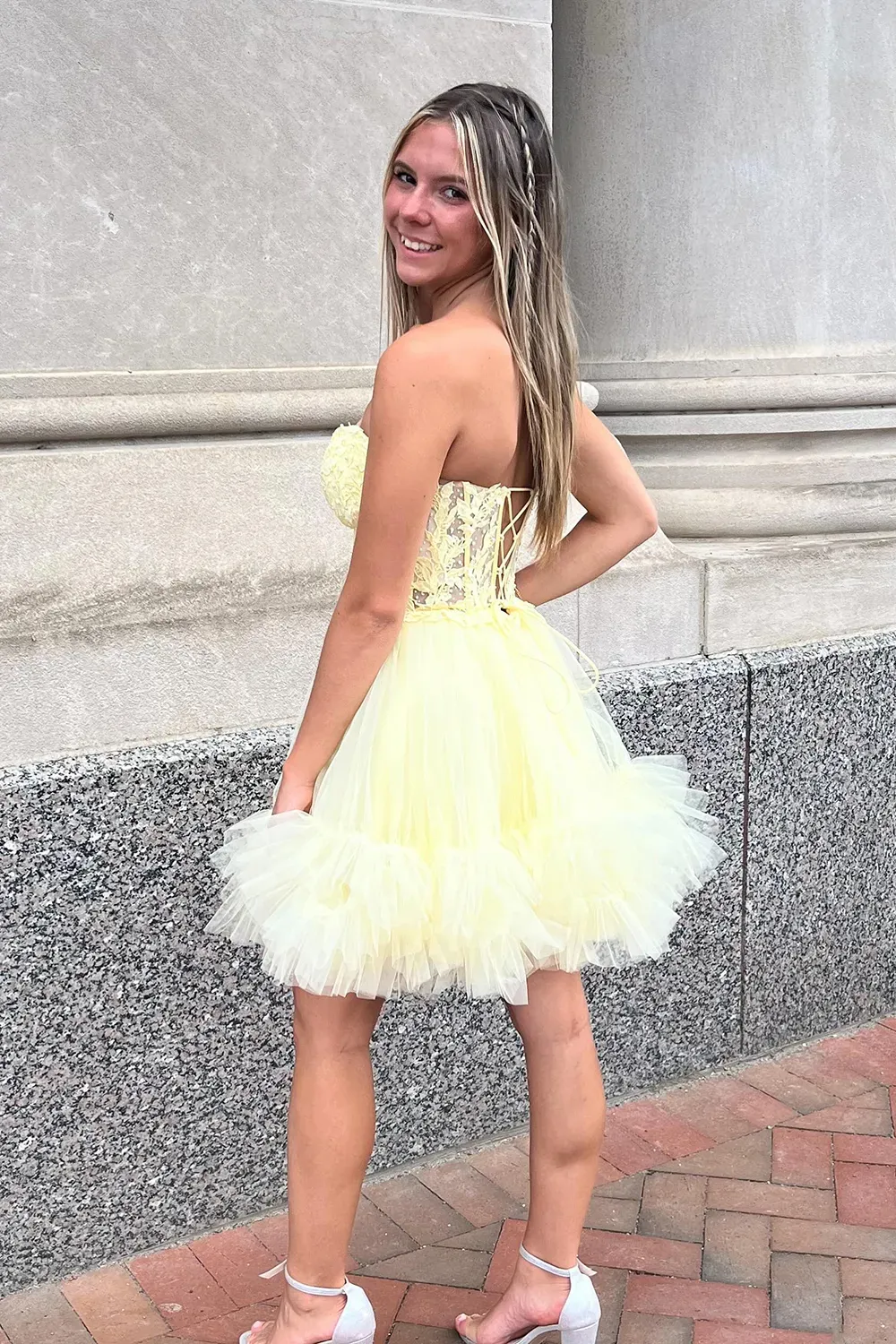 Sparkly Navy Beaded A Line Short Homecoming Dress with Appliques-BMbridal