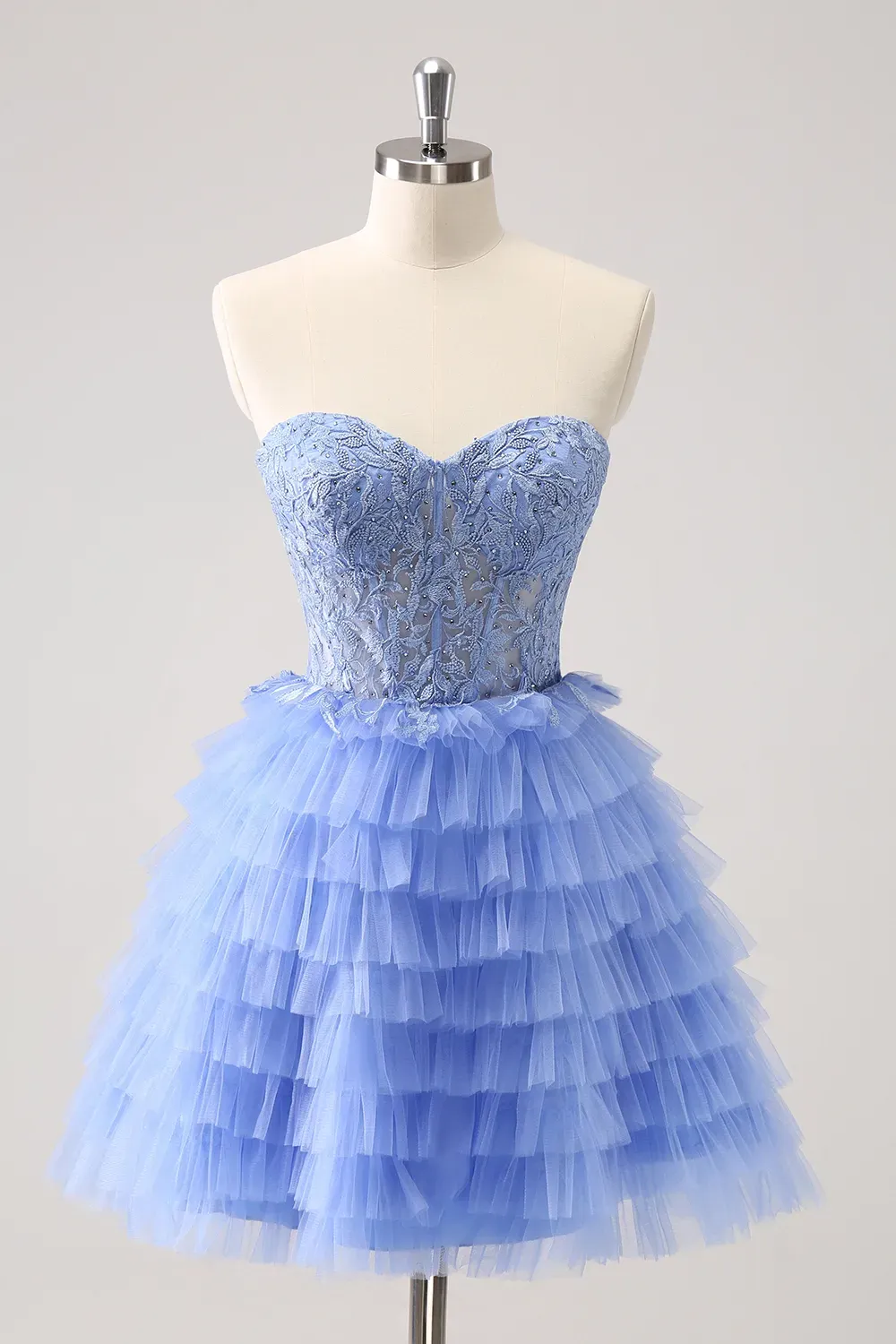 Sparkly Red Strapless Corset A Line Short Homecoming Dress With Beadings-BMbridal
