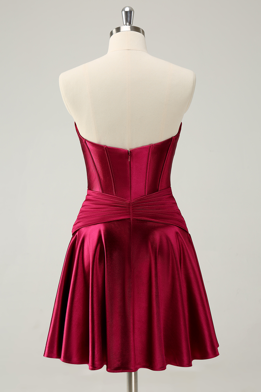 Fuchsia Strapless Corset A Line Short Homecoming Dress-BMbridal