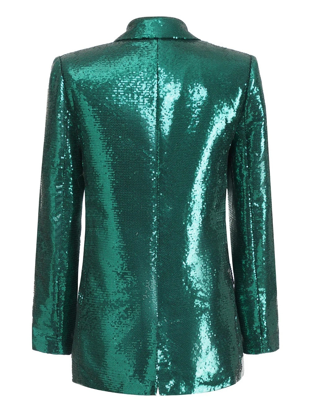 Shiny Dark Green Sequined Blazer And Skirt Set For Women-BMbridal