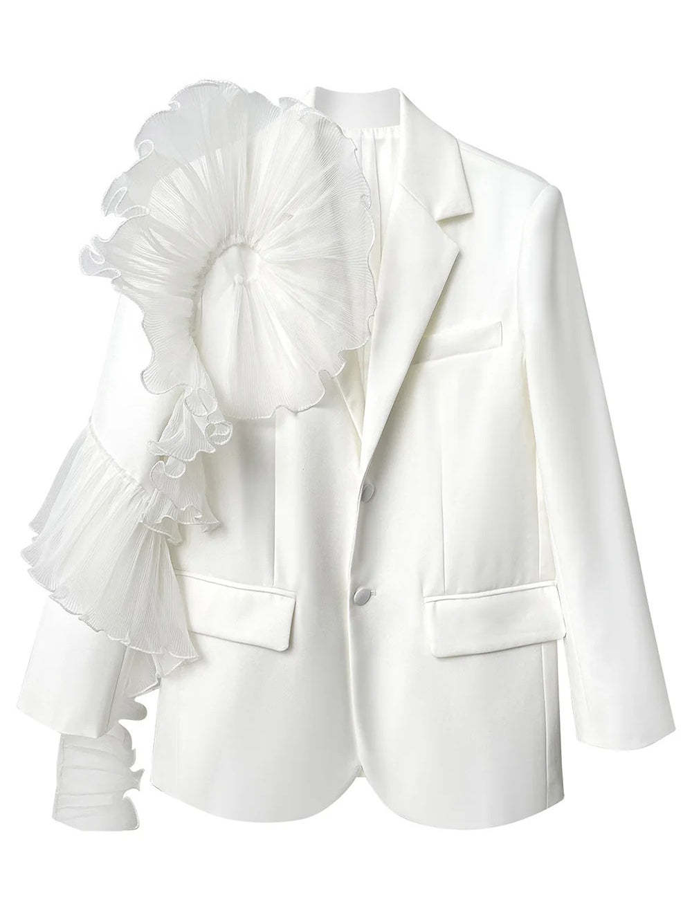 Party Blazer For Women Featuring A Notched Lapel And Two Buttons With Floral Detail-BMbridal