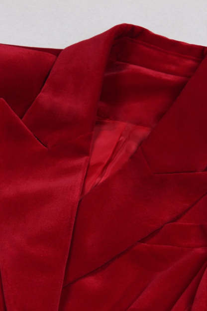 Navy Double-Breasted Fitted Two-Piece Suit For Women-BMbridal