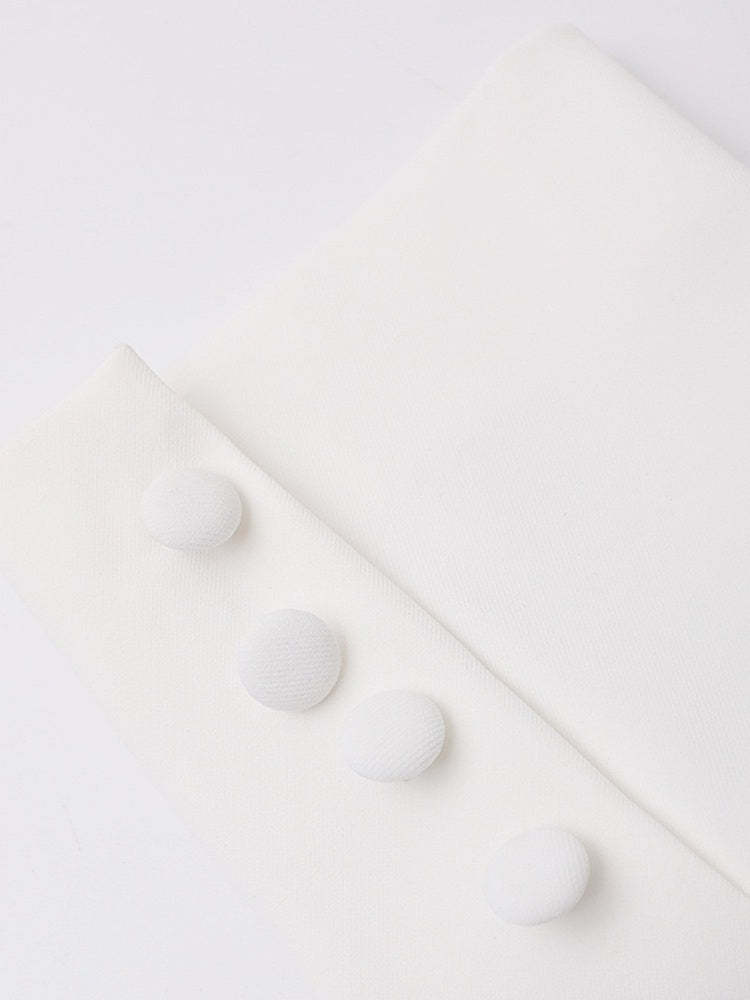 Asymmetric White Long-Sleeve Blazer For Women-BMbridal