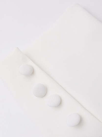 Asymmetric White Long-Sleeve Blazer For Women-BMbridal