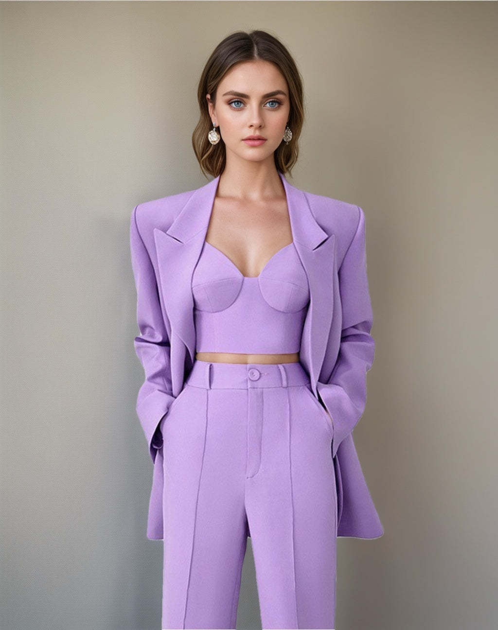 Prom Suits For Women With Peak Lapel 3-Piece Set-BMbridal