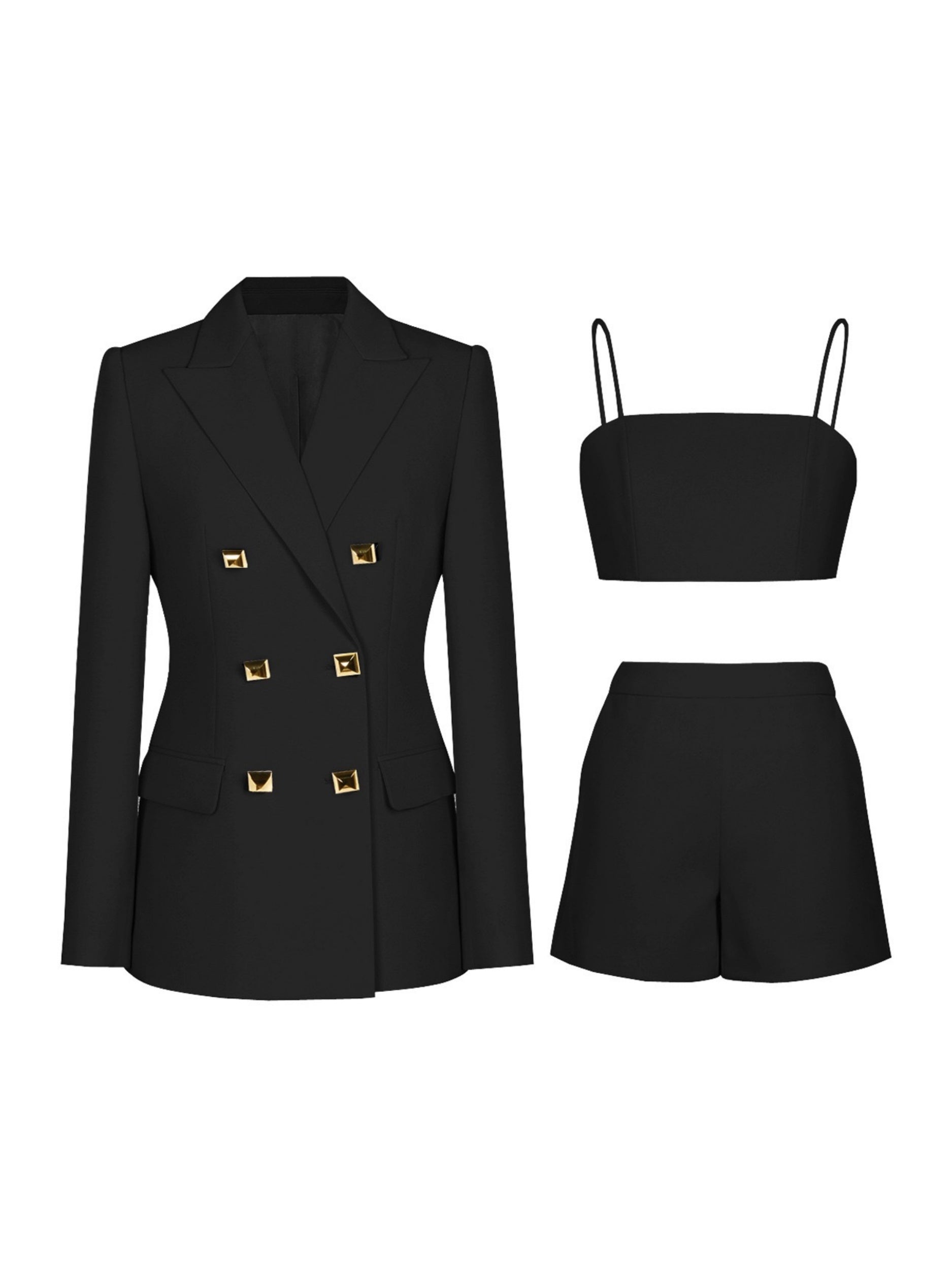 3-Piece Fuchsia Double-Breasted Suits For Women's Prom-BMbridal