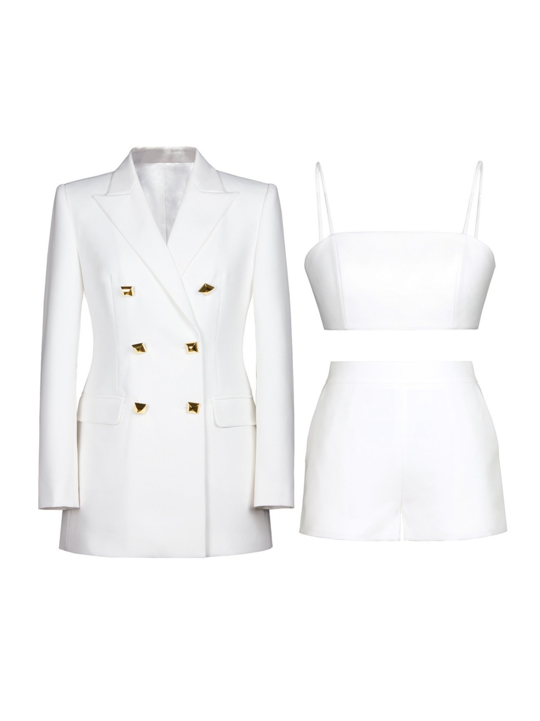 3-Piece Fuchsia Double-Breasted Suits For Women's Prom-BMbridal