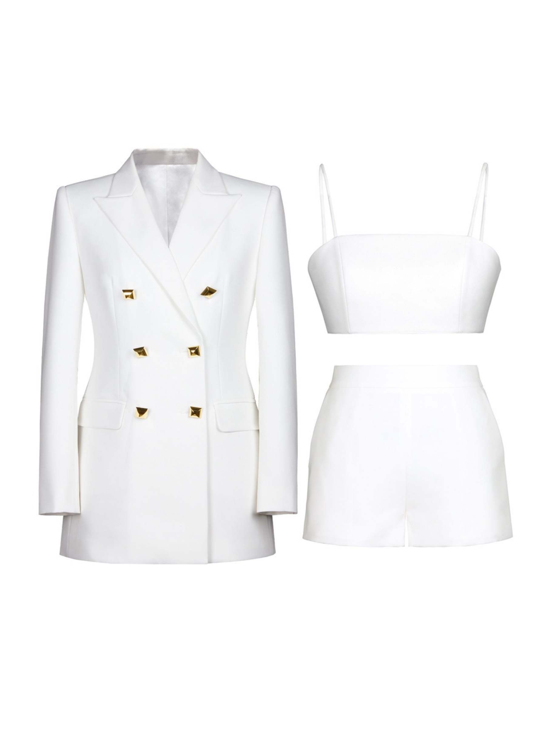 3-Piece Fuchsia Double-Breasted Suits For Women's Prom-BMbridal