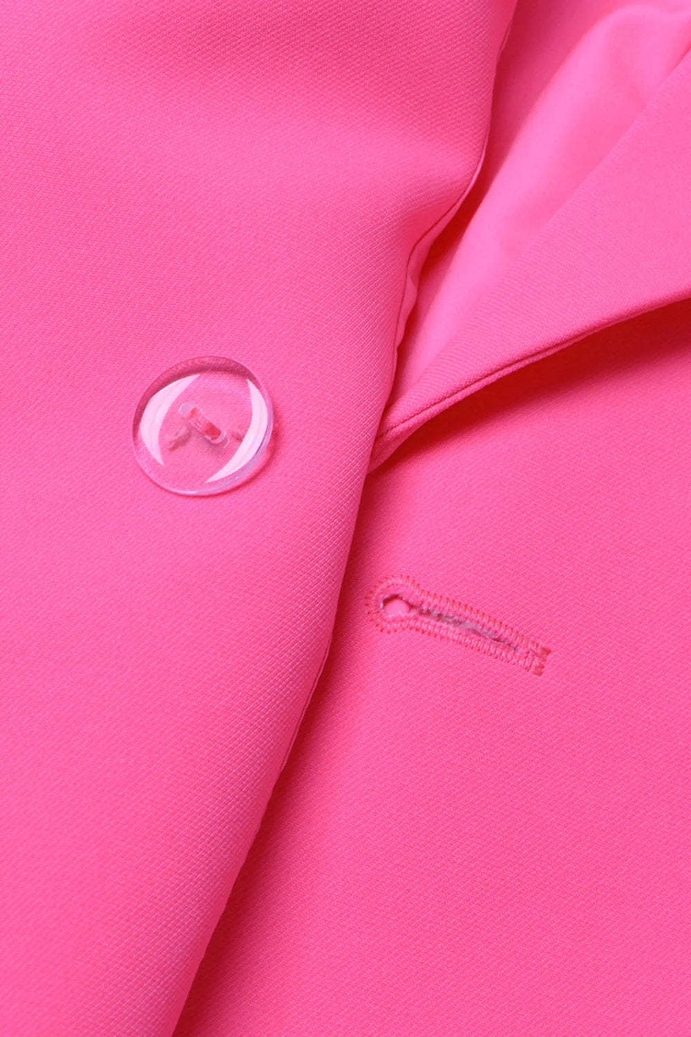 Fuchsia Double-Breasted Peak Lapel Blazer For Women Featuring Floral Details-BMbridal