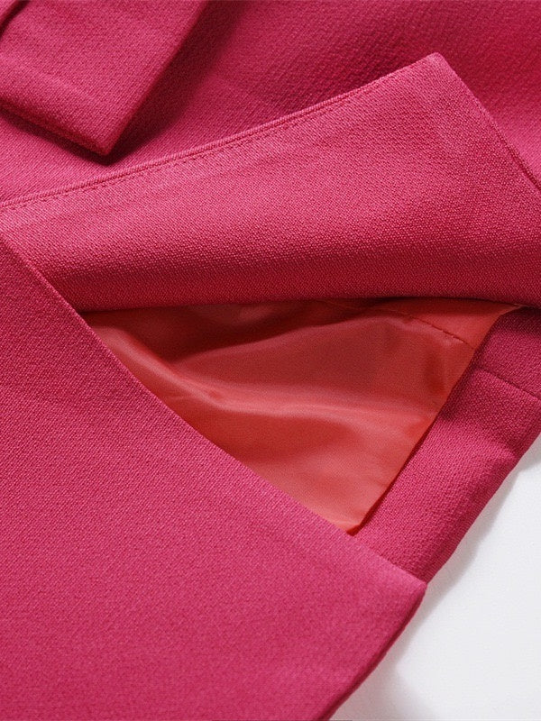 Double Breasted Peak Lapel Blazer For Women-BMbridal