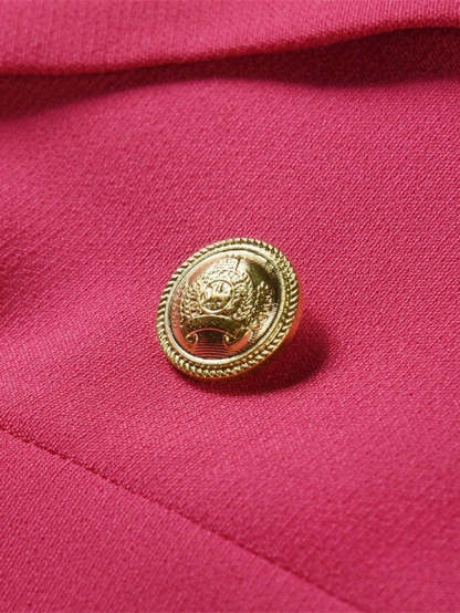 Double Breasted Peak Lapel Blazer For Women-BMbridal