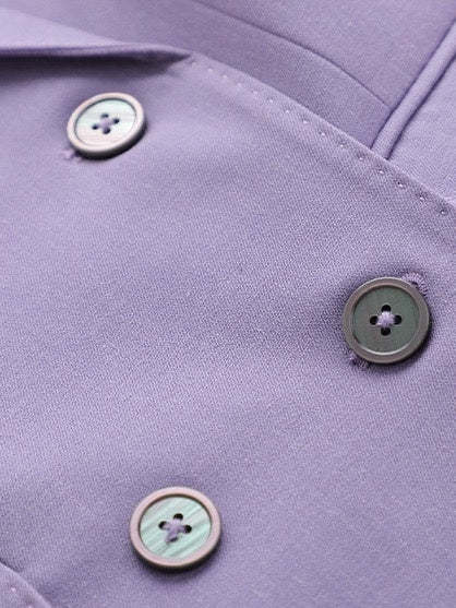 Double Breasted 2-Piece Suits For Women In Purple Peak Laple Satin-BMbridal