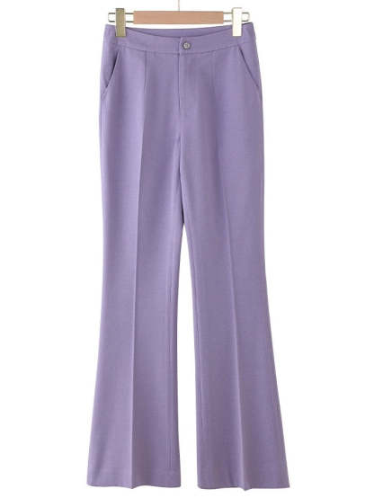 Double Breasted 2-Piece Suits For Women In Purple Peak Laple Satin-BMbridal