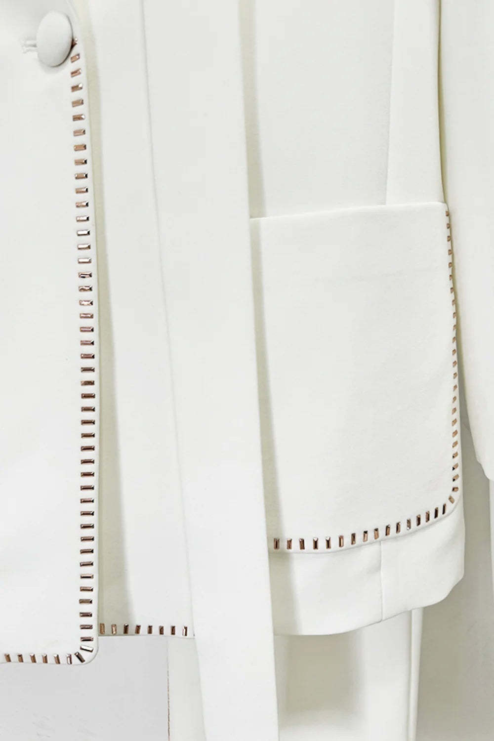 White Scarf Peak Lapel 2-Piece Suit For Women-BMbridal