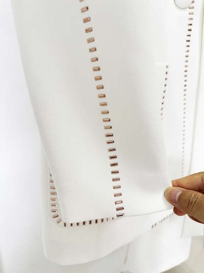 White Scarf Peak Lapel 2-Piece Suit For Women-BMbridal