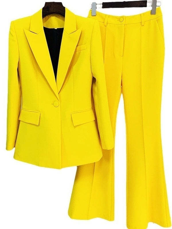 2-Piece Suit For Women With Single-Breasted Button And Peak Lapel-BMbridal