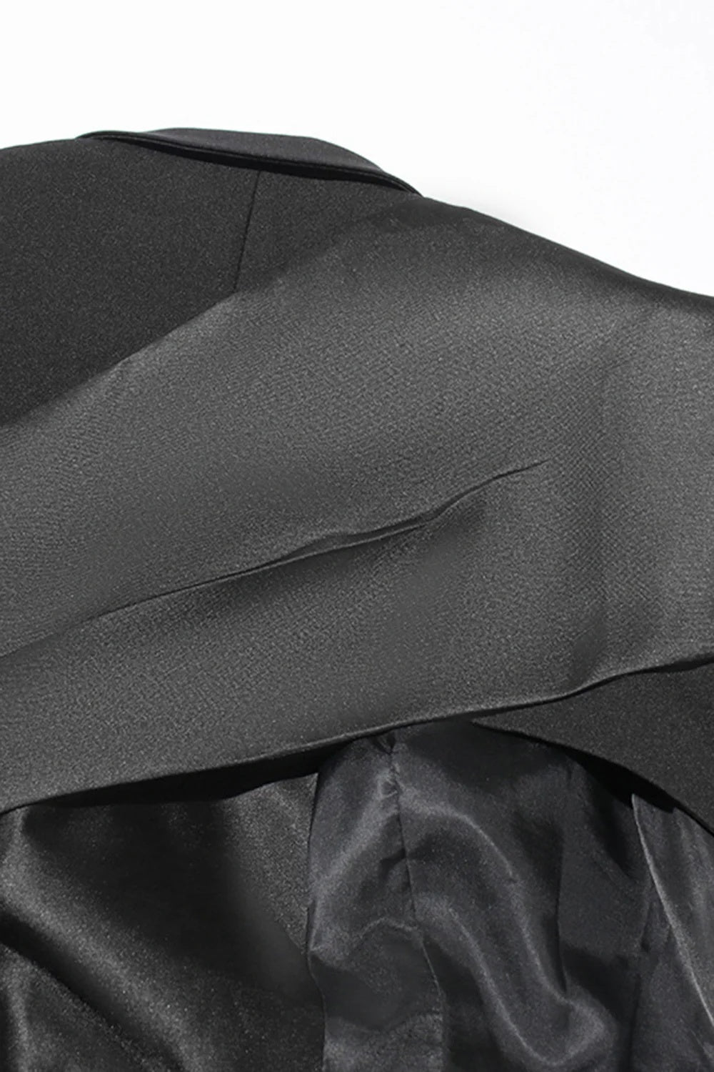 Black Peak Lapel Blazer With Cut-Out Design For Women-BMbridal